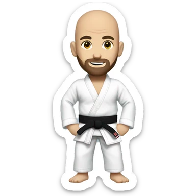 Full body bald with beard Jiu Jitsu Blue belt sticker
