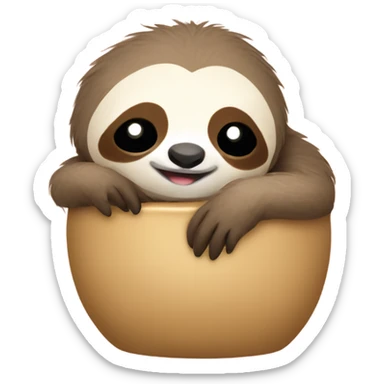 Baby sloth going to sleep sticker