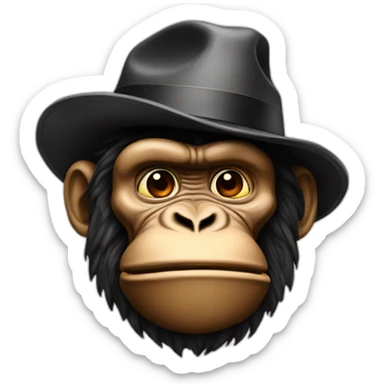 Create an emoji representing an ape with a hat and smoking a cigar sticker