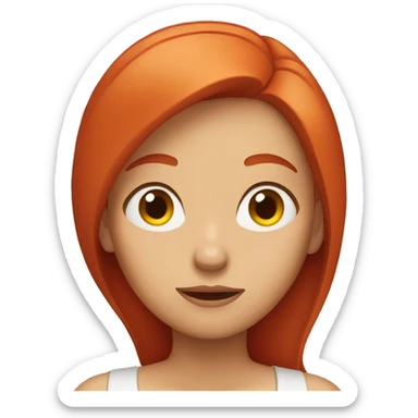 Woman Shrugging with red hair sticker
