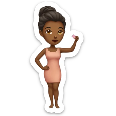 Brown skin woman blowing a kiss sticker
