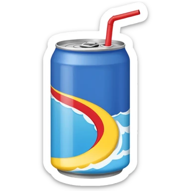 drink can blue red yellow Surfside SINGLE STRAW NO FACE sticker