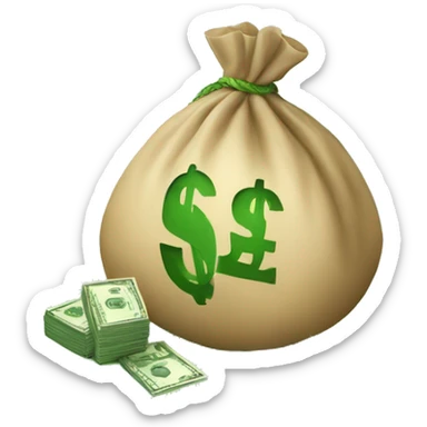 Money bag with green dollar sign sticker