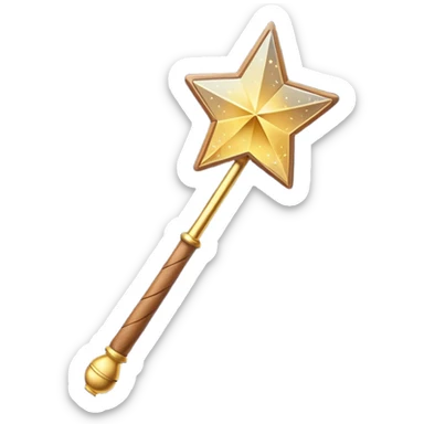magic wand with glittering stars sticker