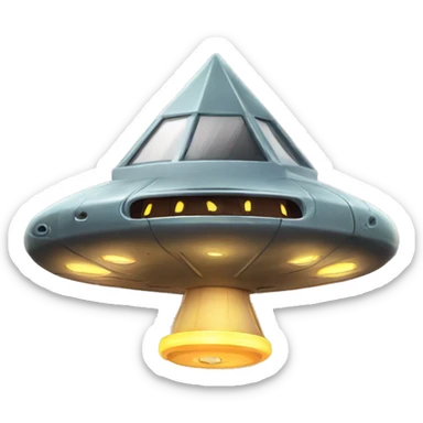 UFO alien spaceship birdhouse  sticker