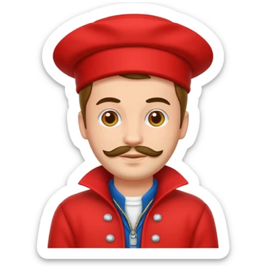 man with red dutch clothing sticker