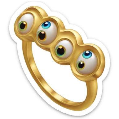 thin gold ring studded with eyeballs sticker
