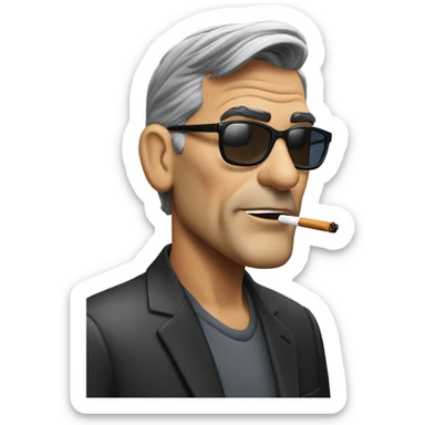 George Clooney smoking a vape sticker