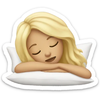 blonde sleeping on pillow sticker