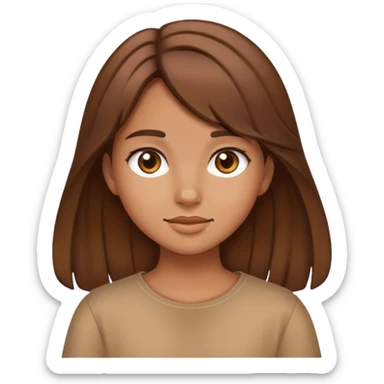 cute spring  tan girl wearing with brown hair  sticker
