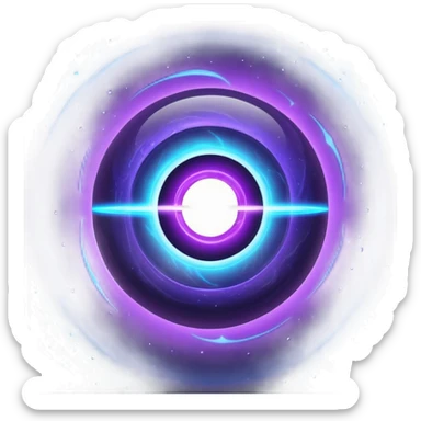 glowing sphere with blue and purple light inside, blackhole as energy core sticker
