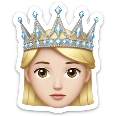 Wearing a crown made of sparkling crystals  sticker
