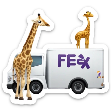 Giraffe fedex truck sticker