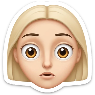 wide open curious eyes with raised eyebrows sticker