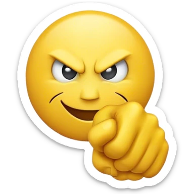 angry smiley showing fist sticker