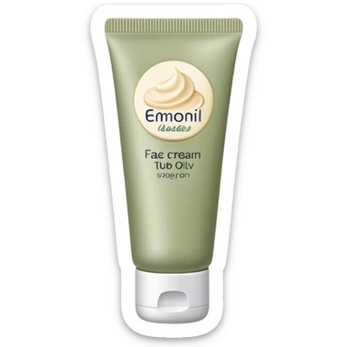 Face cream in pale olive tube sticker