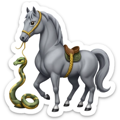 I need a grey horse (or a white one) with a snake sticker