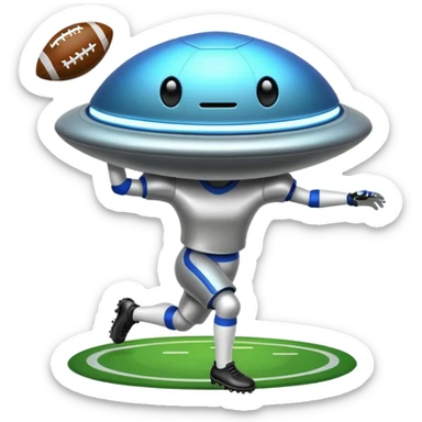 UFO playing football sticker