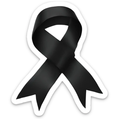Create a black ribbon for memorial purposes. sticker