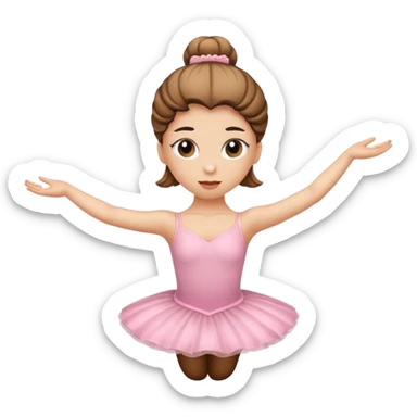 ballerina with a poop emoji head in back attitude pose sticker