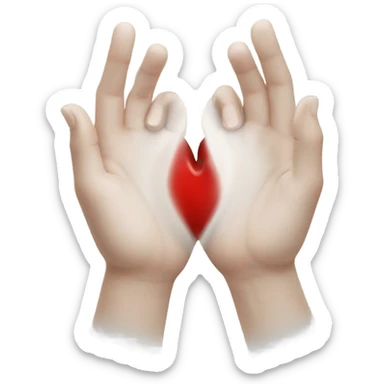 Heart made with hands but only half and with white skin sticker