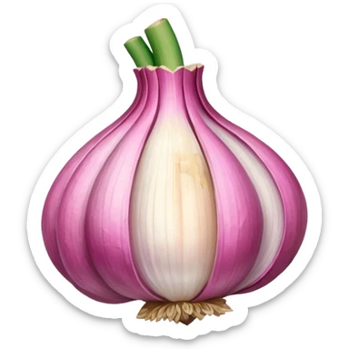 pink garlic with piece sticker