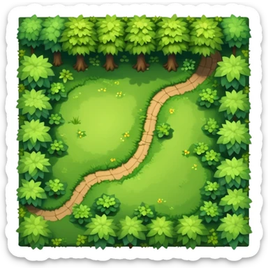 RPG forest terrain tile top-down view sticker