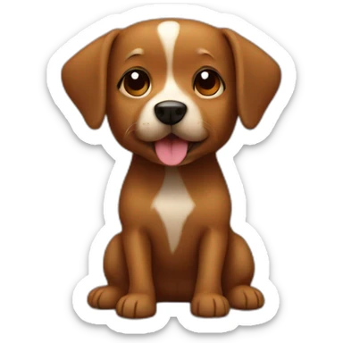 small brown dog enjoy sticker