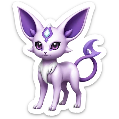 Shiny Exotic Espeon-Absol-Pokémon-Fakémon-hybrid-creature (full body) sticker