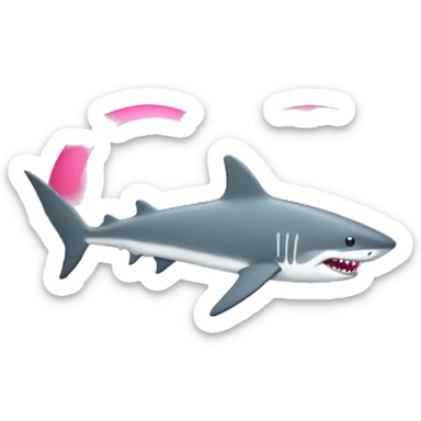 pink love heart with sharks sticker