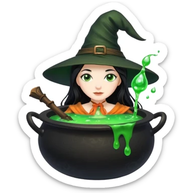 Witch Girl İn A Cauldron sticker