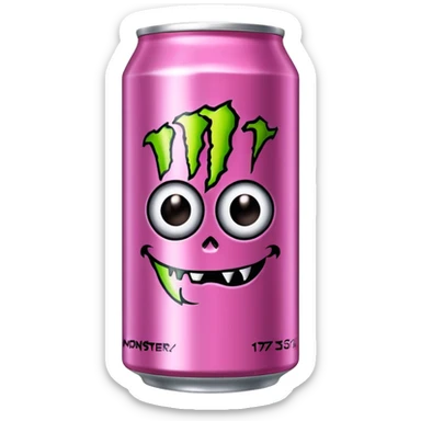 Normal can of monster energy drink nothing else no extra details needed just the real monster can  make it pink  sticker