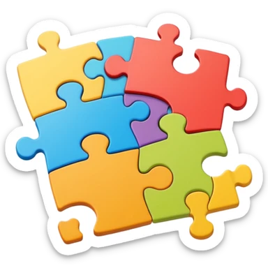 puzzle pieces fitting together sticker