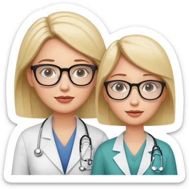 woman talks with doctor sticker