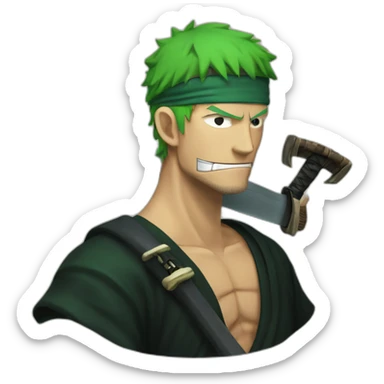 Zoro avec une tête de mort sticker