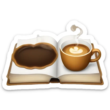 books with coffee  sticker