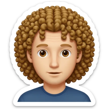 curly haired head cat man sticker