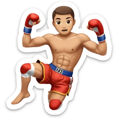 Muay thai jumping action sticker