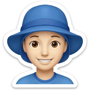 Mavi şapkalı gülen yüz sticker