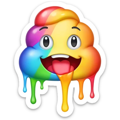 rainbow puke emoji sticker