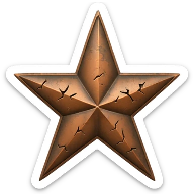 Concept: A single, bronze-colored military star (like a Bronze Star or a general's star) that is slightly faded or has a "crack" graphic running through it.

Color: Faded bronze or dark gold. sticker