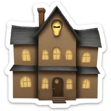 Huge Cardboard haunted house  sticker