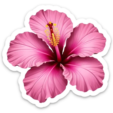 pink and brown hibiscus sticker