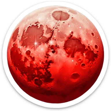 Half red moon  sticker