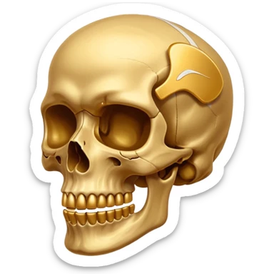 skull in gold nike  sticker