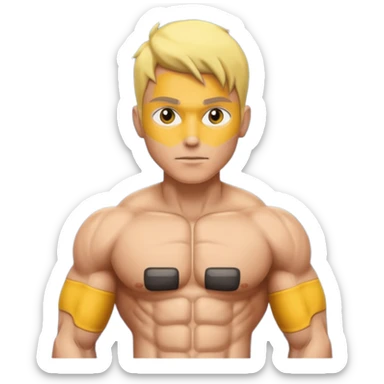 6 pack abs yellow skin sticker