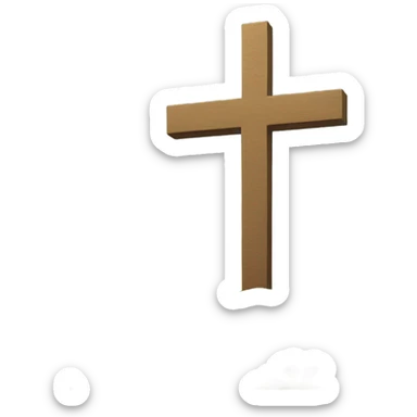 A cross on a hill sticker