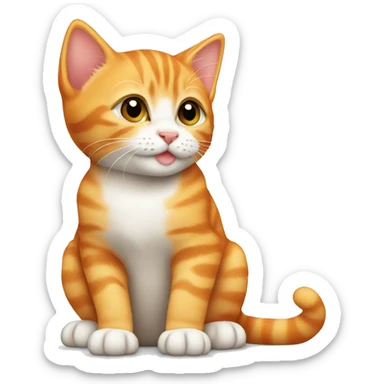 Orange tabby kitten sitting sticker