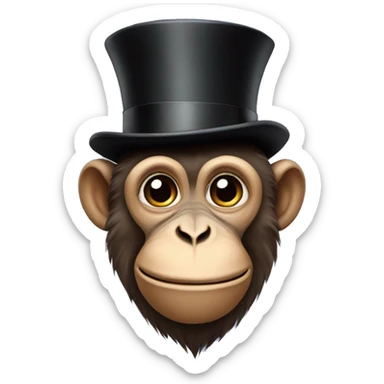 Monkey with a top hat sticker