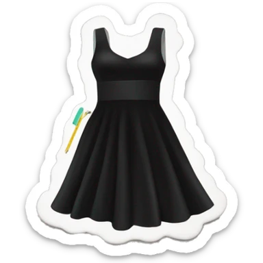 white measuring tape around the black dress sticker